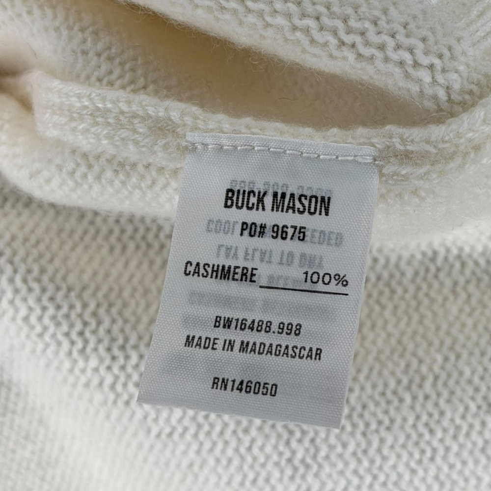 BUCK MASON Sweater Vest Cream White 100% Cashmere V-Neck Women's Size Small Lux - Picture 5 of 7